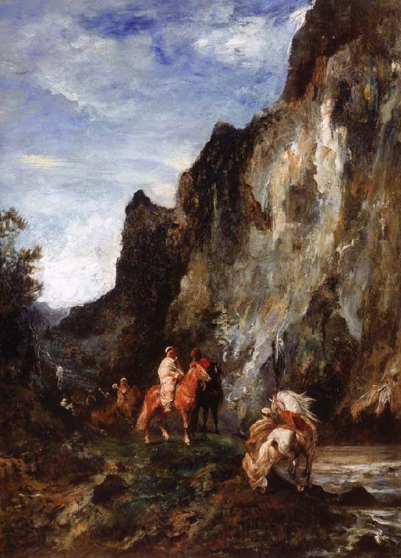 Eugene Fromentin Arab Horsemen in a Gorge France oil painting art